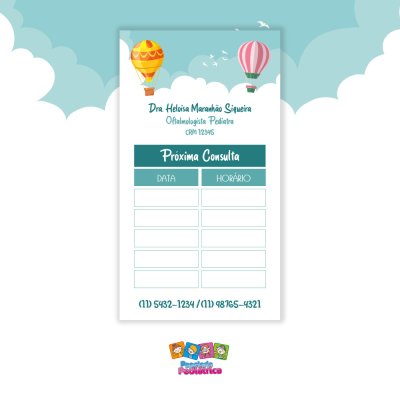 Cartão de Agendamento Balões
